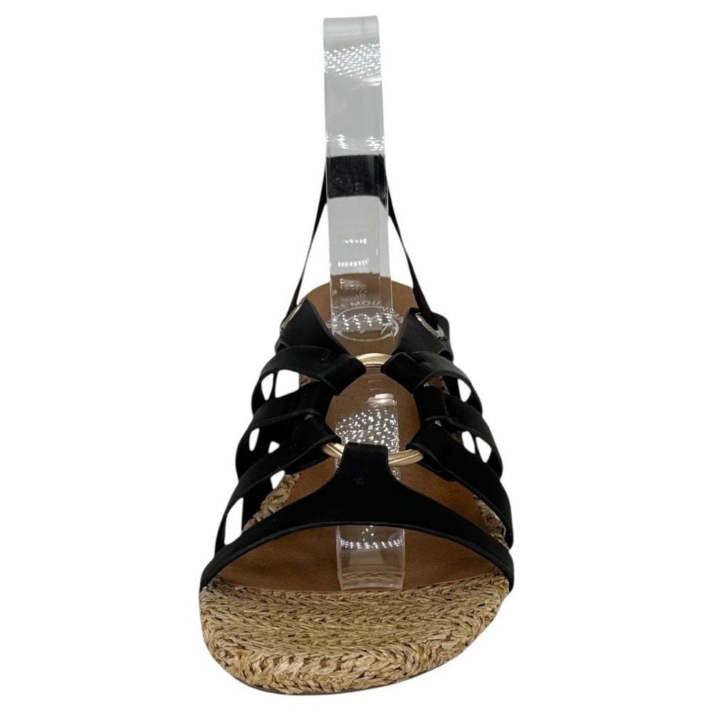 White Mountain Ataps Black Faux Leather Strappy Womens Sandals Size 8M - Picture 6 of 15
